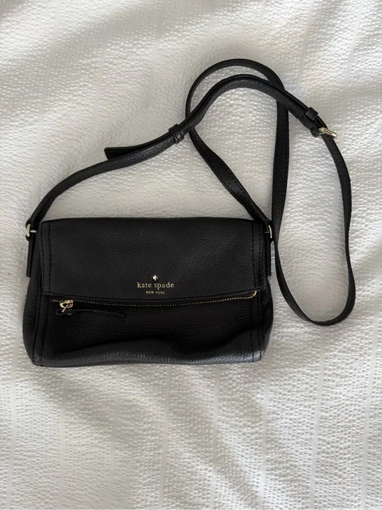 Kate Spade New York Mini Black Leather Crossbody Bag