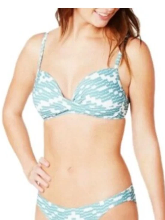 Kate Spade Large L Harbor Fog swimsuit bikini top