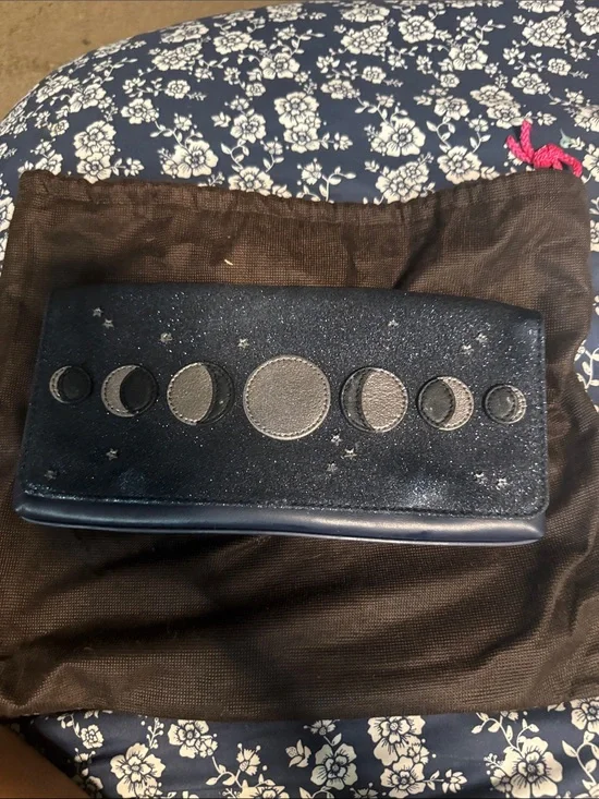 kate spade navy blue moon phase clutch