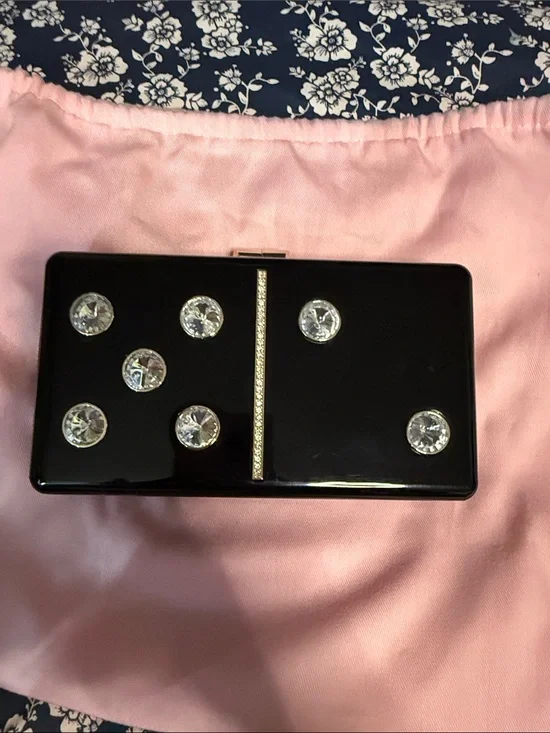 kate spade Black Crystal Domino Clutch