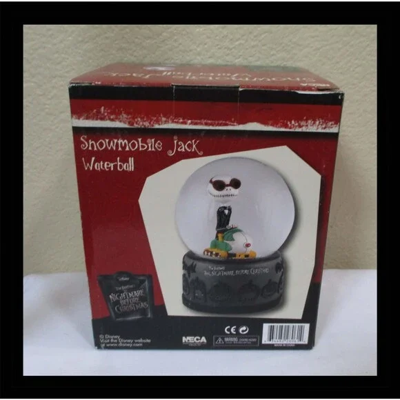THE NIGHTMARE BEFORE CHRISTMAS Snowmobile Jack Skellington Waterball NEW