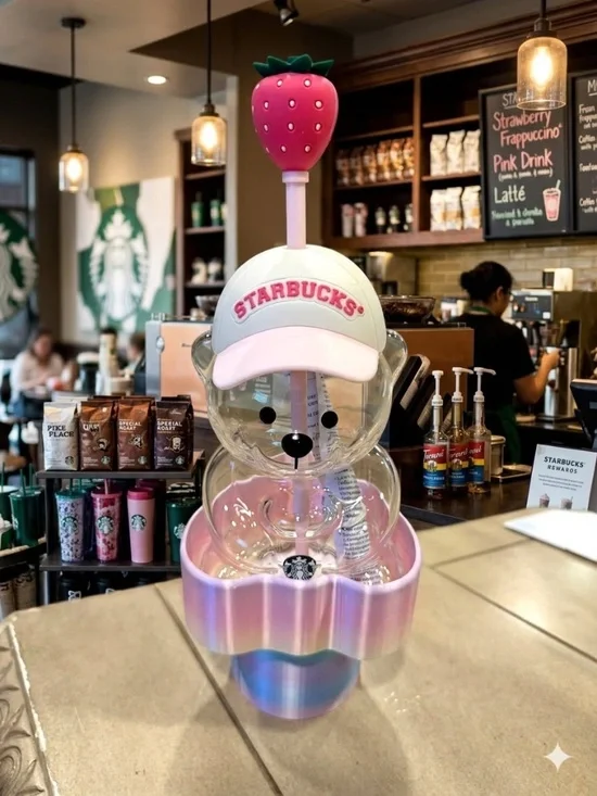BRAND NEW: Starbucks Strawberry Bearista Cup Glass