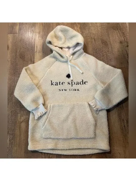 Kate Spade Cream Sherpa Hoodie XS