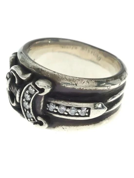 Chrome Hearts Dagger P Dmnd Ring Pave Diamond Silver