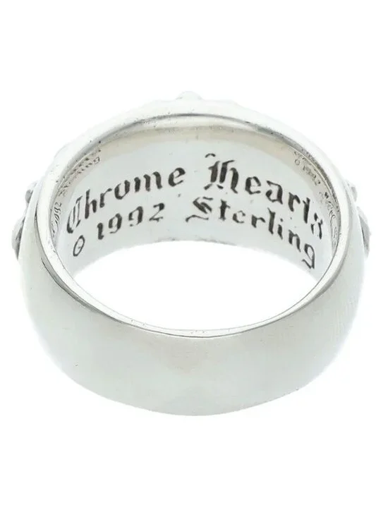 Chrome Hearts Flrl Crs Floral Cross Silver Ring