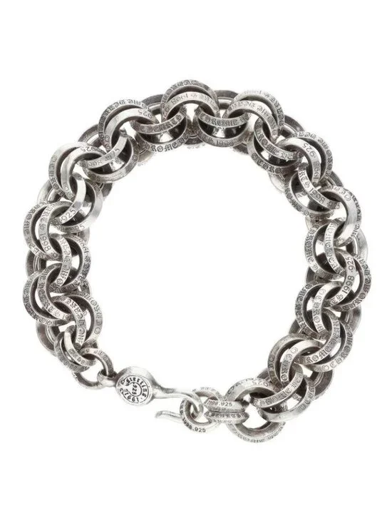 Chrome Hearts 2 Double B Ring Silver Bracelet