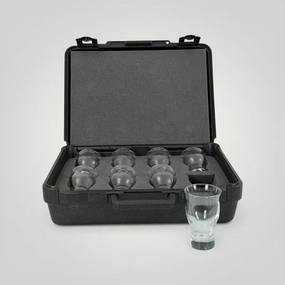 Beer Tasting Glasses Set of‎ 8 Tulip Flight Glasses Hard Case Barware Portable