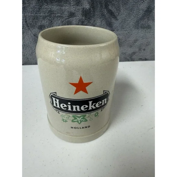 Vtg Heineken  Stoneware Beer Stein Mug With Handle O.5 L  Collectible