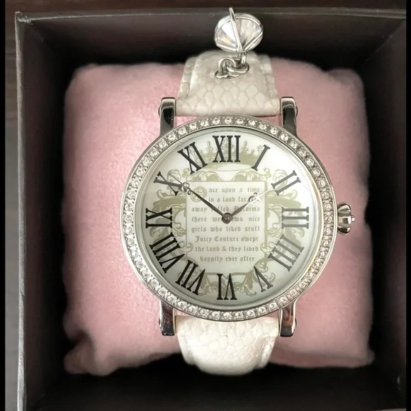 Juicy Couture White Watch with Leather Strap with Charm
