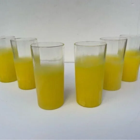 Vintage West Virginia Glass Co. Yellow Blendo Tumblers - Set of 6