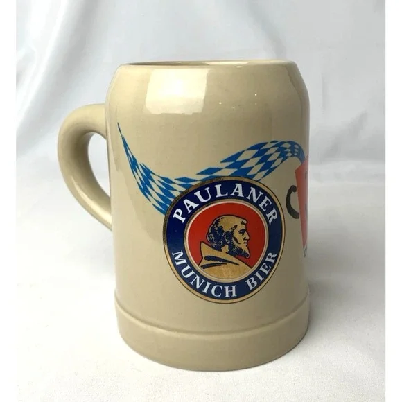 Paulaner Munich Bier Beer‎ Stein Mug Stoneware Vintage Oktoberfest 2002 Germany
