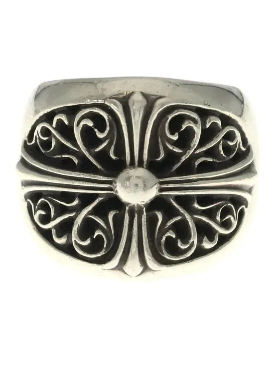 Chrome Hearts Classic Oval Cross Ring Silver
