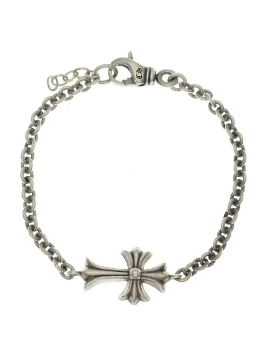 Chrome Hearts Chn Tny CH Crs Tiny CH Cross Chain Silver Bracelet