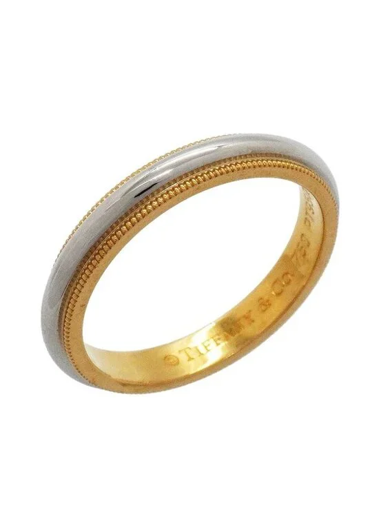 Tiffany & Co Ring Mil Gray 18k Yellow Gold Platinum