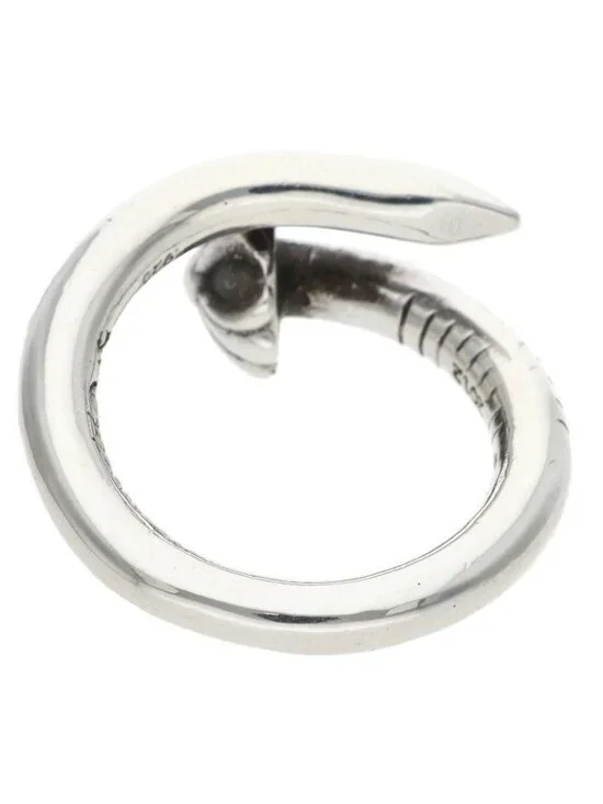 Chrome Hearts Nail Crsball Cross Ball Silver Ring