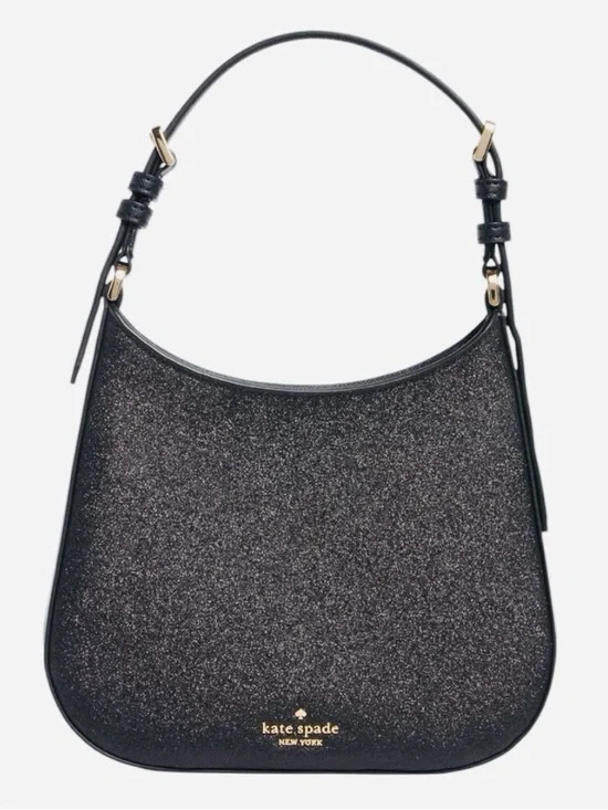 Kate Spade Black Glitter Shoulder Hobo Bag