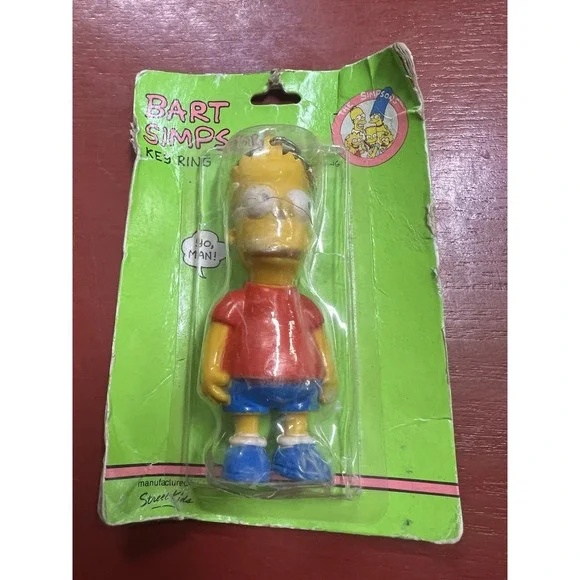 1990 Bart‎ Simpson Key Ring Chain - 20th Century Fox