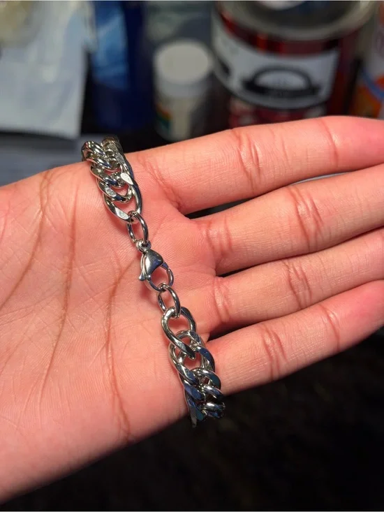Silver Plated Cuban Link Bracelet