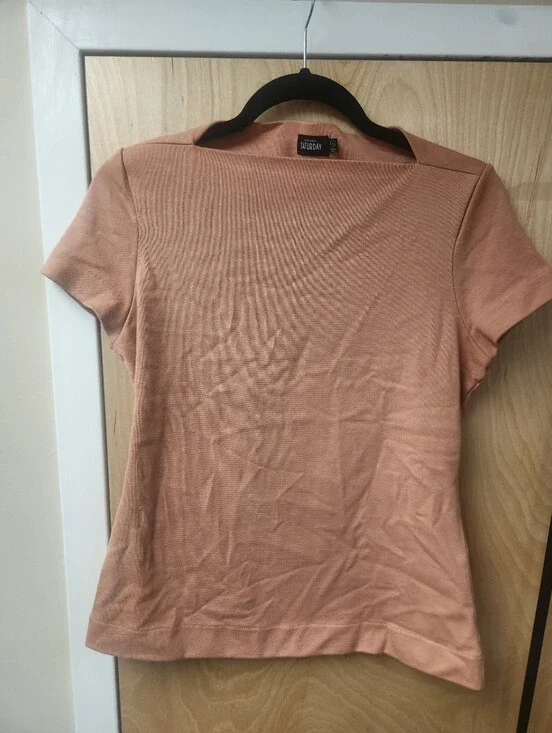 Kate Spade Saturday Cotton Short Sleeve Top in Dusty Peach Size Small