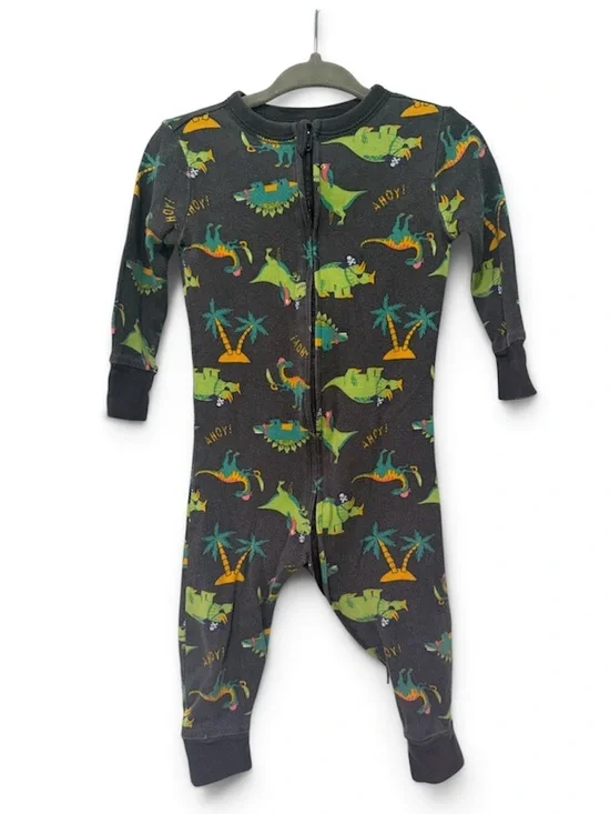 Kids Pirate Dinosaur Zip-Front One-Piece Pajamas