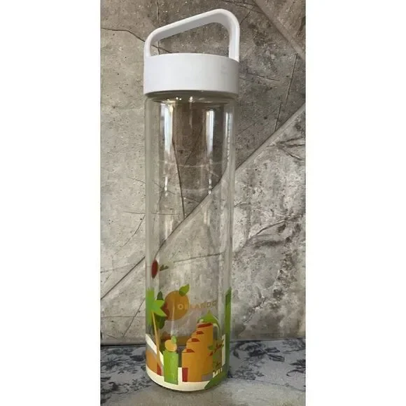 Starbucks Orlando Tall Glass Bottle W Lid You Are Here Collection Tumbler Cold