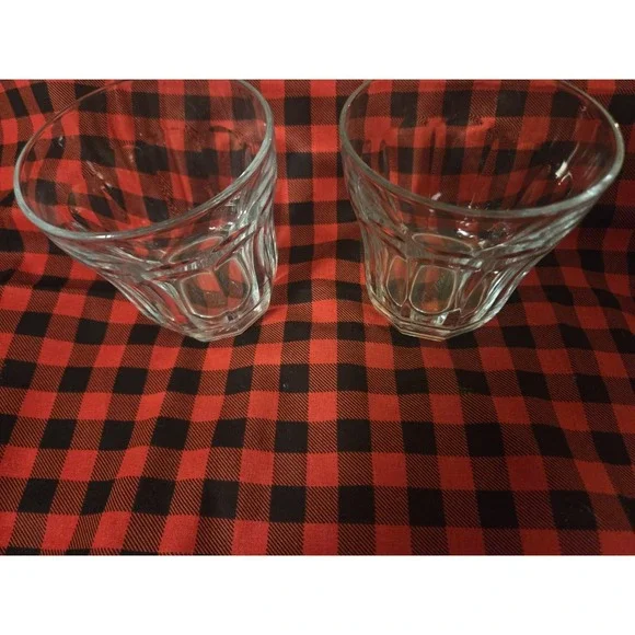 Pasabahce PALAKS 10 Panel Drinking Glass‎ Turkish Glassware Set of 2 3.5 in tall