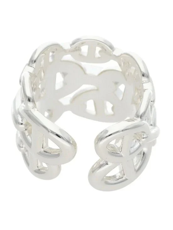 Hermes Chaine D'ancre Enchainee GM Silver Ring
