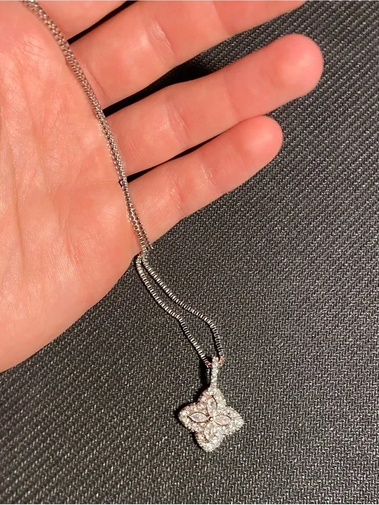 Diamond Embedded Silver Chain
