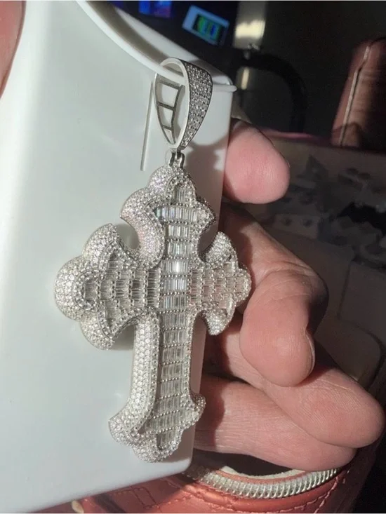 Massive Iced Out  Cross - Solid 925 Sterling Silver