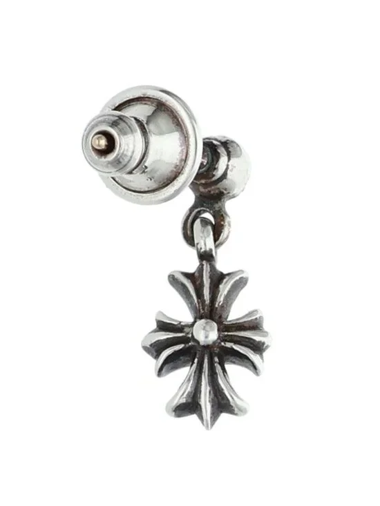 Chrome Hearts Tny CH Pls 1 Tiny Ech Plus Drop Silver Earrings
