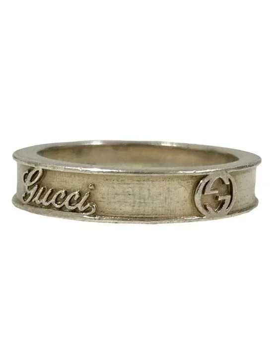 Gucci Interlocking Script Logo Ring 925 22 Silver
