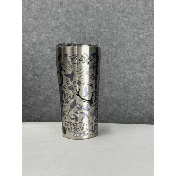 Tervis Harry Potter Expecto Patronum Stainless Steel 20oz Tumbler Silver Purple‎