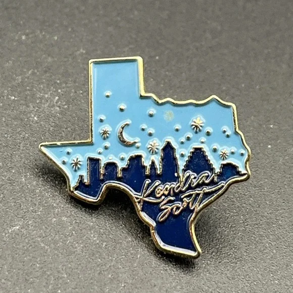 Kendra Scott Jewelry Company Texas Outline Nighttime Cityscape Lapel‎ Hat Pin