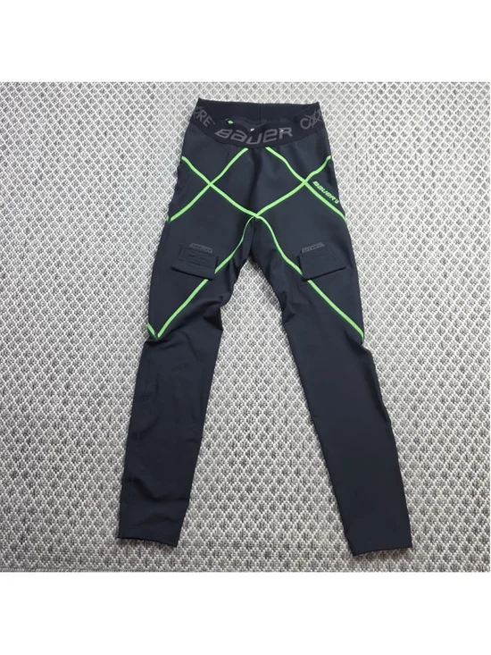 Bauer Core 1.0 Compression Jock Pants XS Hockey Base Layer Black Green