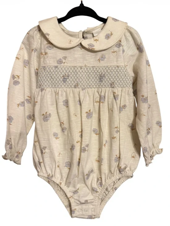 Modern Moments Cream Floral Smocked Bubble Romper NWT Size 18 months