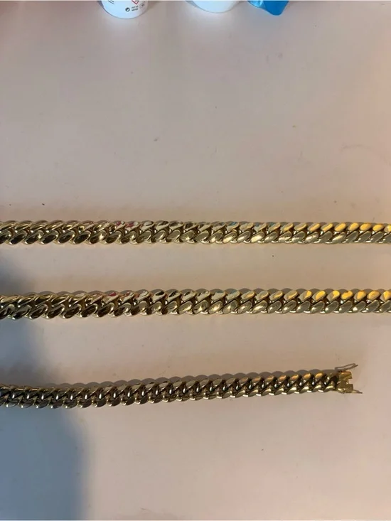 Gold Tone Cuban Link Chain Necklace - Chunky Curb Chain $200 ea wrist $50