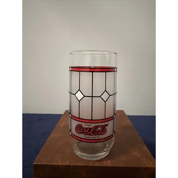 VINTAGE COCA COLA‎ GLASS FROST TIFFANY STYLE WINDOW PANE STAINED 6