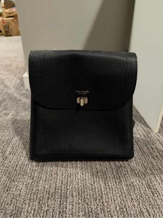 Kate Spade Black Leather Backpack