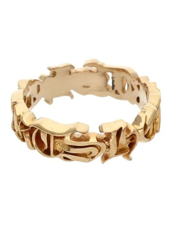 Chrome Hearts 22k Script Band Gold Ring