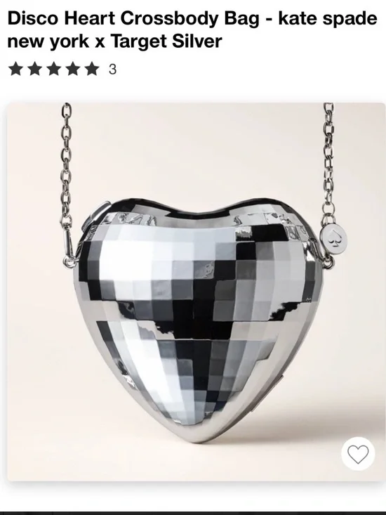 kate spade Silver Mirrored Disco Heart Crossbody