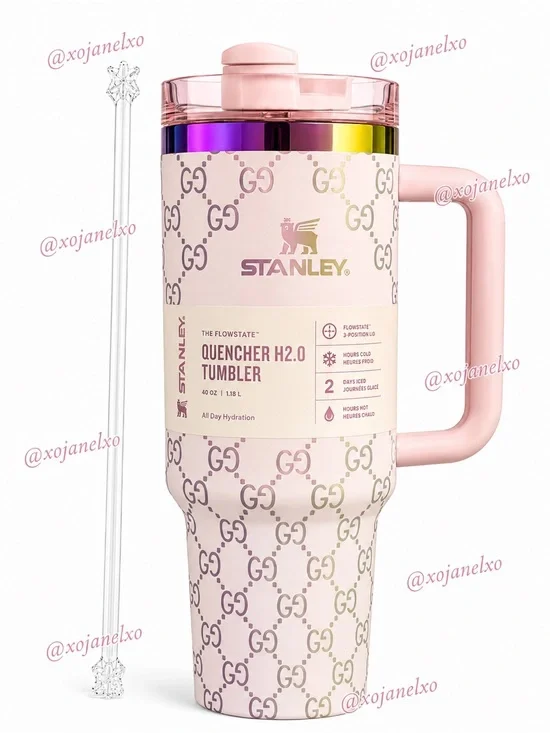 Stanley x GG Pink Quencher H2.0 Tumbler With Handle New