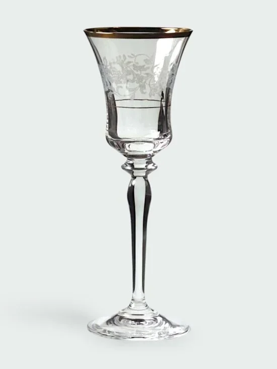 MIKASA Antique Lace Stemware, Wine Goblet, Gold Details, Etched Florals, MULTI !