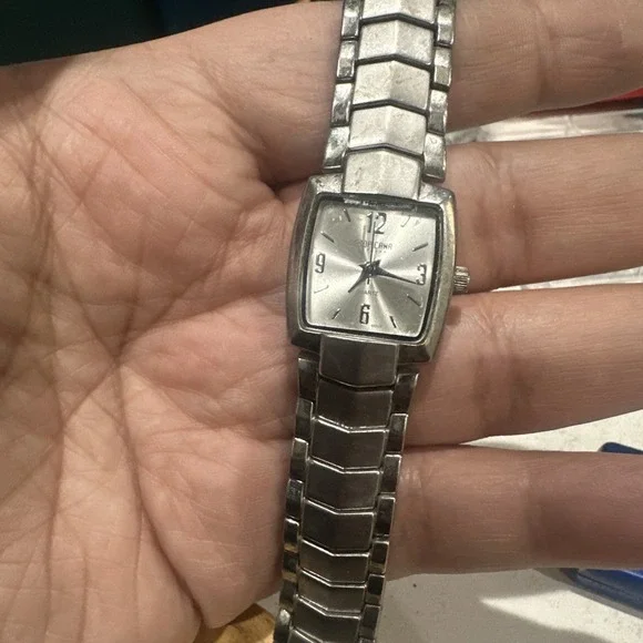Vintage Working Tropicana Express Silver Ladies Watch‎ New Battery 21mm Fit 7.5