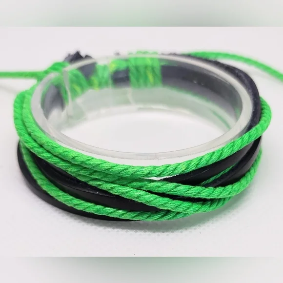 Men's Bracelet‎ Leather Rope Layered New