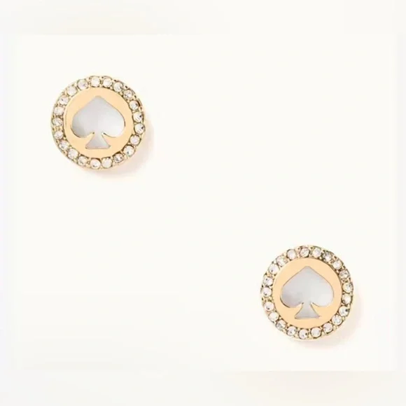 Kate Spade ♠️ New York - NEW - Spot The Spade Pave Halo Spade Studs Earrings