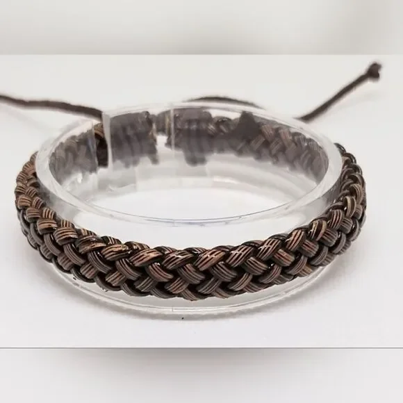 Men's leather bracelet brown new e35‎