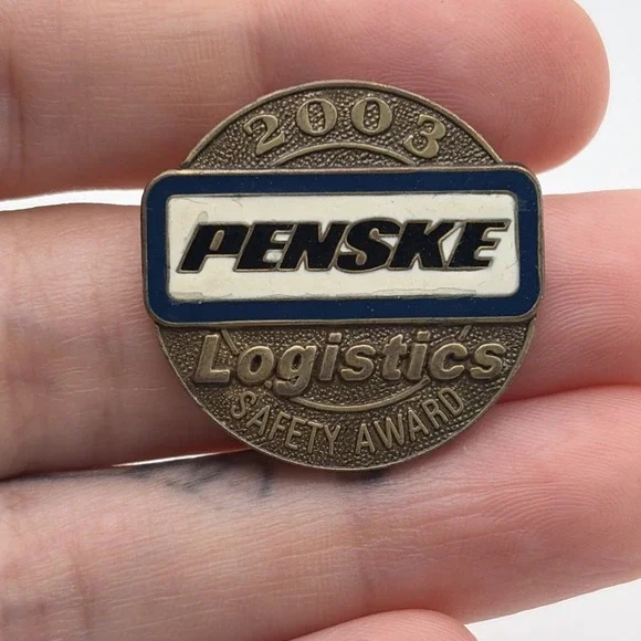 2003 Penske Logistics Safety Award Bronze Tone Lapel Hat Pin