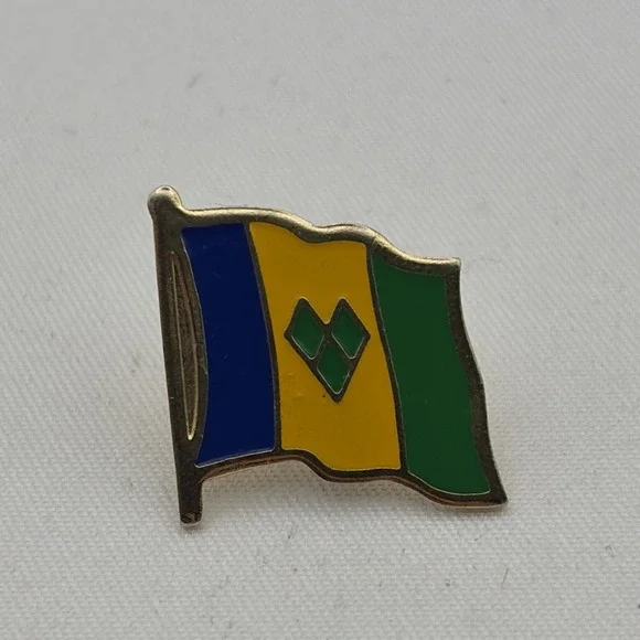 Saint Vincent And Grenadines Flag Country Islands Lapel Hat Pin