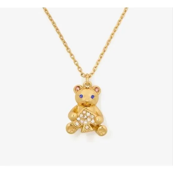 Kate Spade NWT - Oh What Fun Spade Teddy Bear necklace