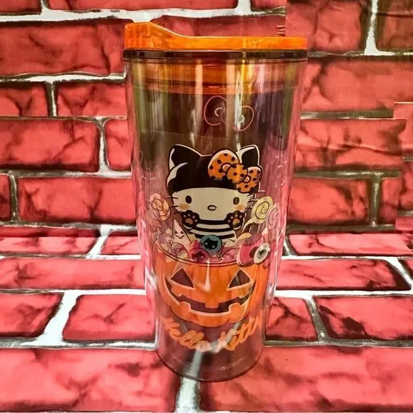 Hello Kitty Halloween Orange Pumpkin Tumbler